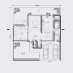 Planos de casa de dos niveles con sala, comedor, cocina, lavado, 4 recámaras, 3.5 baños, cochera de dos carros, plano de planta baja